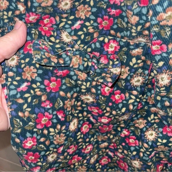 Laura Ashley Mother & Child Floral Corduroy Romper Jumpsuit Adult Size Large - Picture 4 of 9